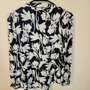 J. Crew size 2 button down blouse. Black and white.